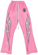 Hellstar Pink/Grey Flame Sweatpants